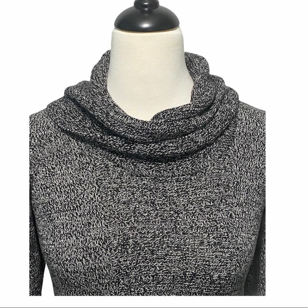 Calvin Klein‎ Cowl Neck Knit Sweater Pullover Rib Front Contrast Design Gray XS - Picture 5 of 9